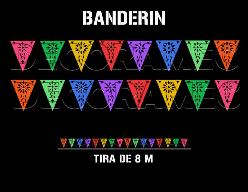 Banderin Multicolor Toda Ocasion listo para colgar en plastico picado