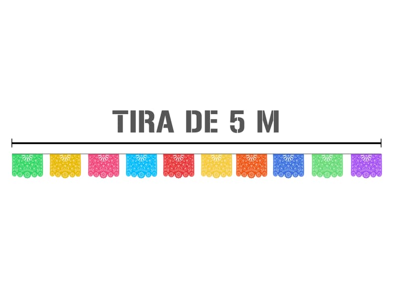 Plastico Picado Brisa Floral Tira de Papel Picado en Plastico Enramada