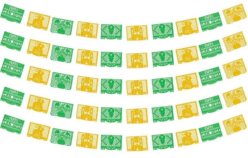 Papel Picado San Jose en Tira de Plastico Picado Para envio inmediato