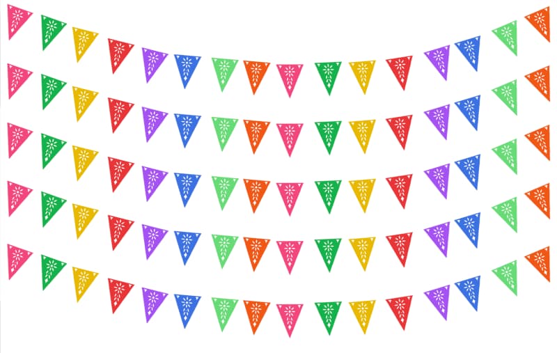 Banderin Multicolor Toda Ocasion listo para colgar en plastico picado