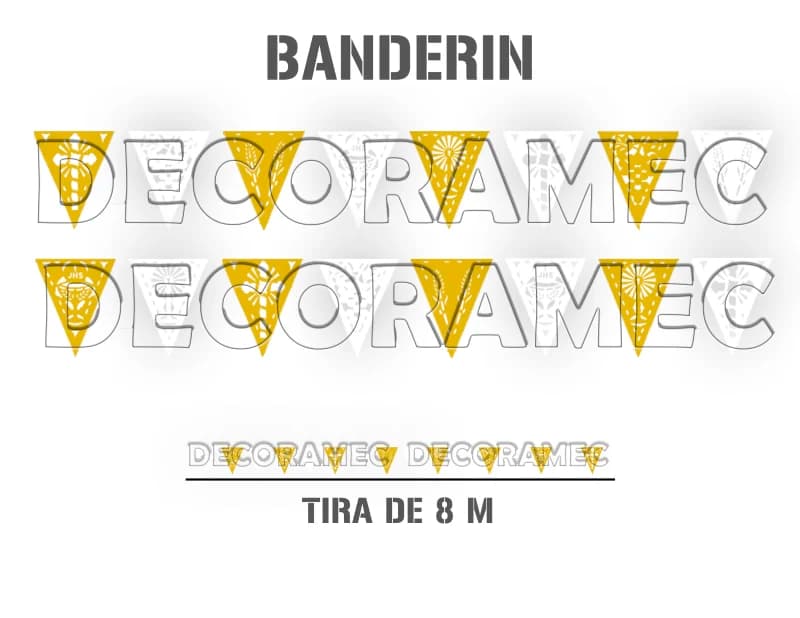 Banderin Religioso Amarillo con Blanco listo para colgar